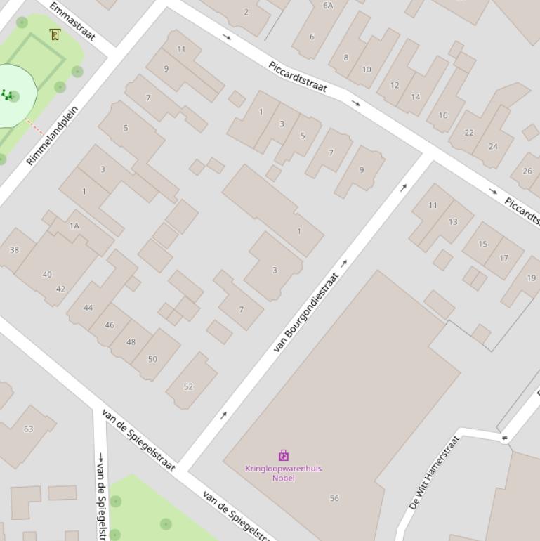 Kaart van de van Bourgondiëstraat.