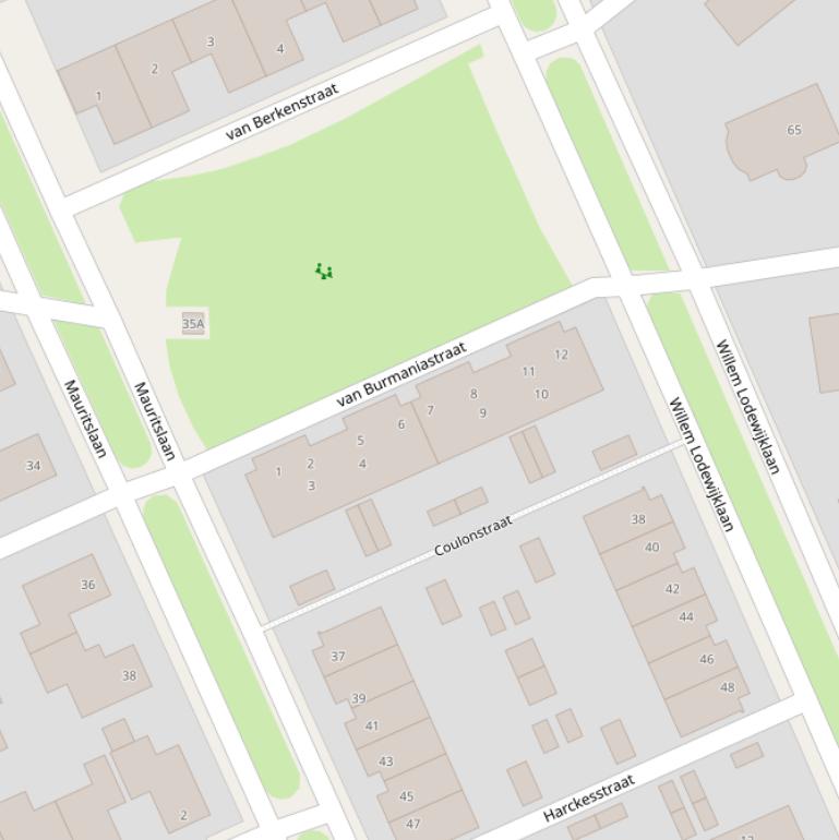 Kaart van de van Burmaniastraat.