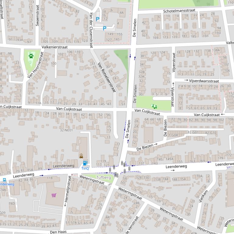 Kaart van de van Cuijkstraat.