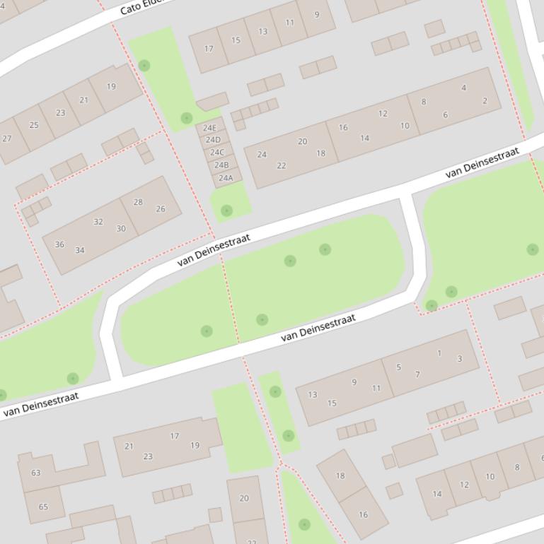 Kaart van de van Deinsestraat.