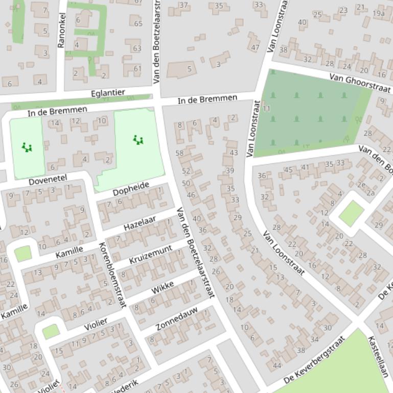 Kaart van  Van Den Boetzelaarstraat.