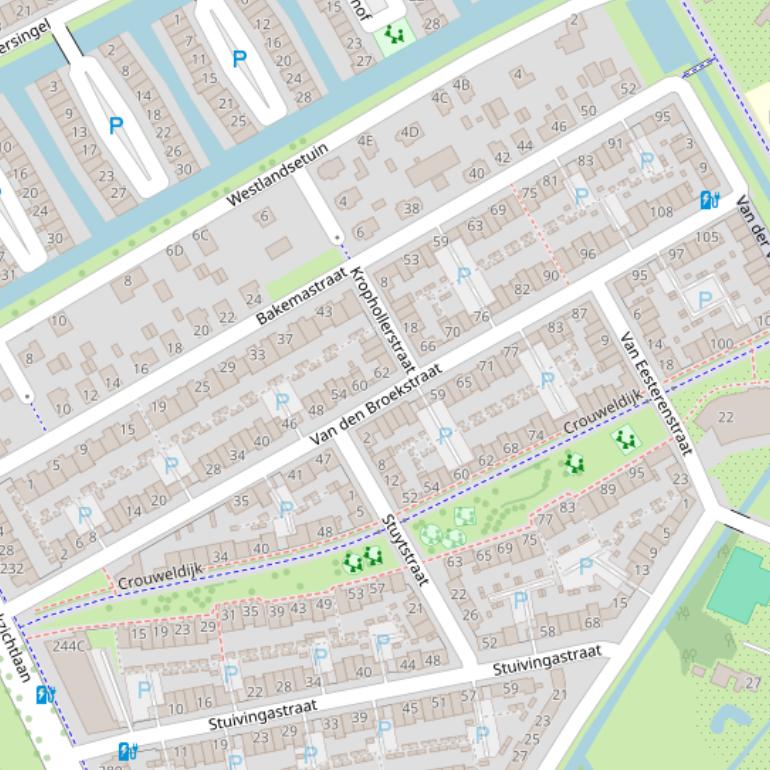 Kaart van  Van den Broekstraat.