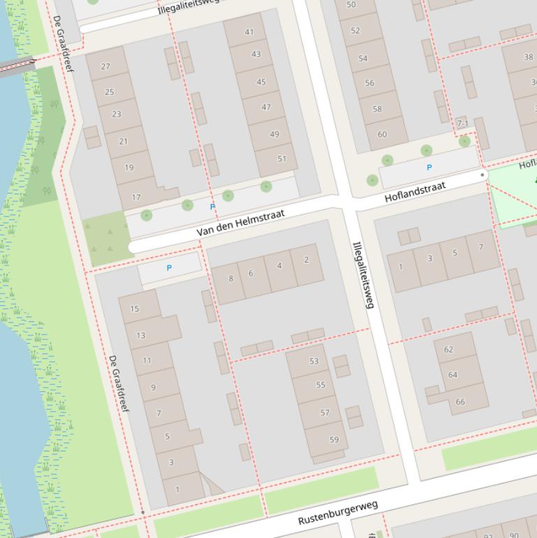 Kaart van  Van den Helmstraat.