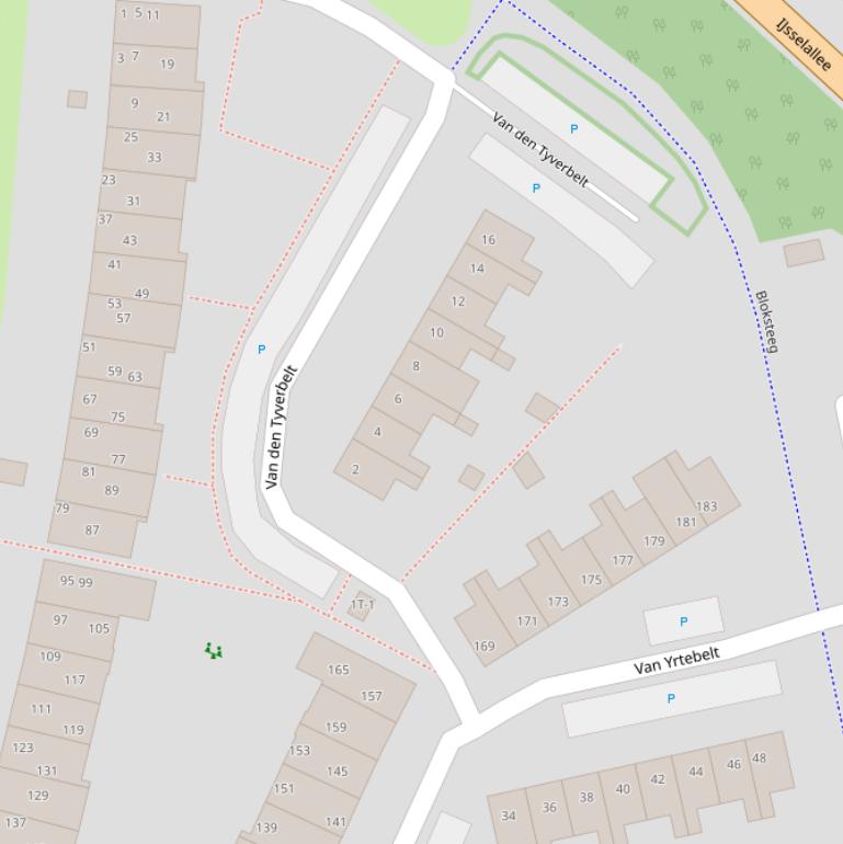 Kaart van  Van den Tyverbelt.