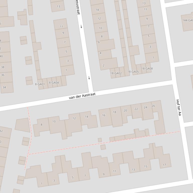 Kaart van de van der Aastraat.