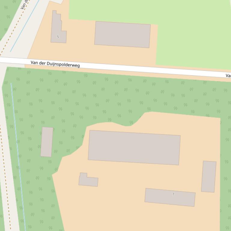 Kaart van de Van der Duijnspolderweg.