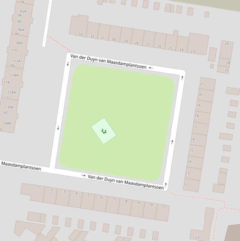 Kaart van het Van der Duyn van Maasdamplantsoen.