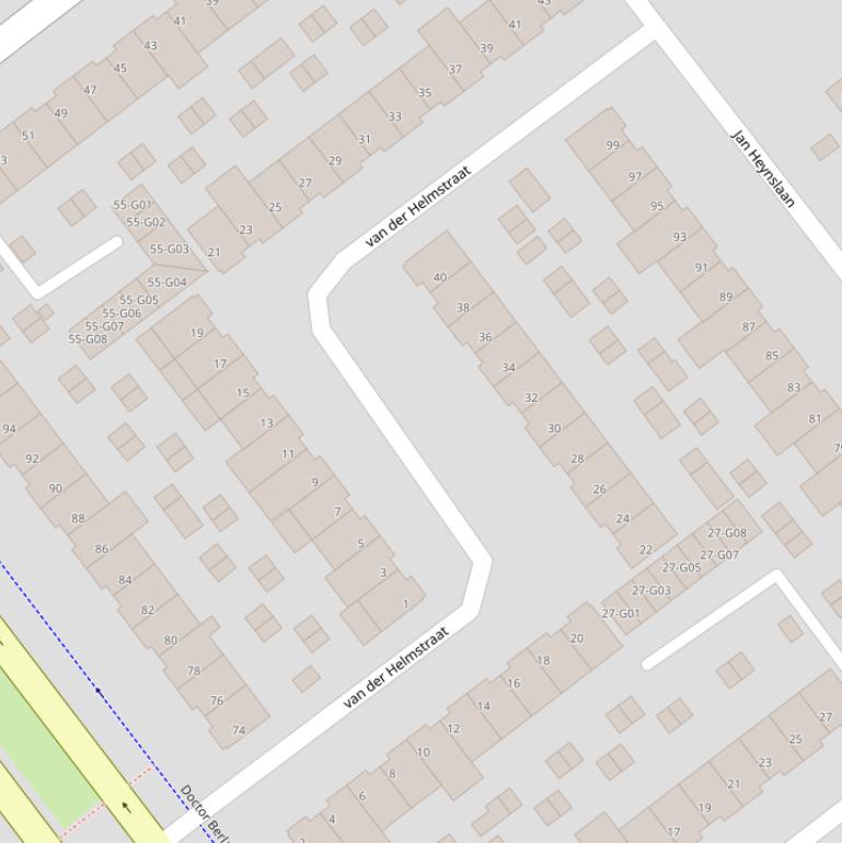 Kaart van de van der Helmstraat.