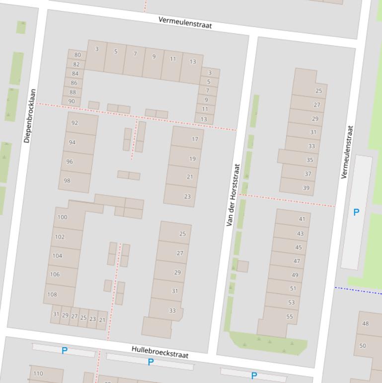 Kaart van de Van der Horststraat.