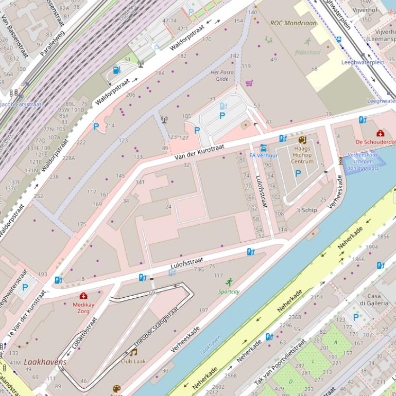 Kaart van de Van der Kunstraat.