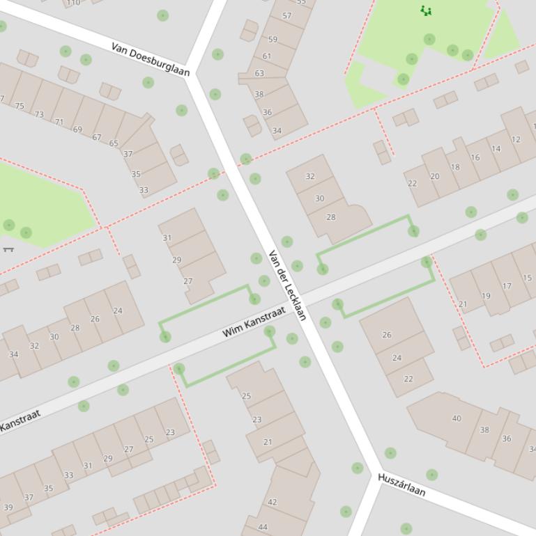 Kaart van de Van der Lecklaan.