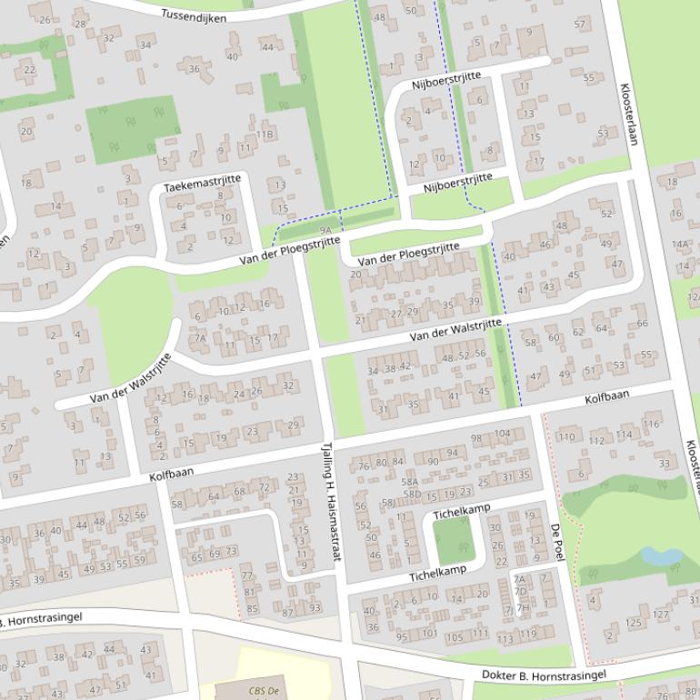 Kaart van  Van der Walstrjitte.