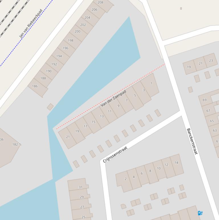 Kaart van het Van der Zaenpad.