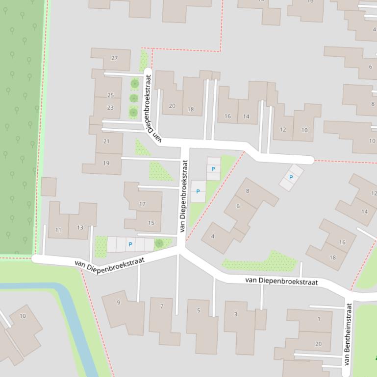 Kaart van de van Diepenbroekstraat.