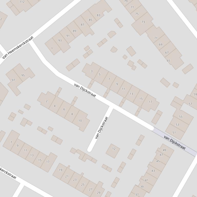 Kaart van de van Dijckstraat.