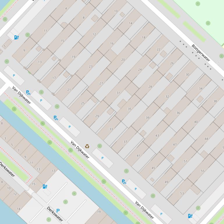 Kaart van  Van Dijkwater.