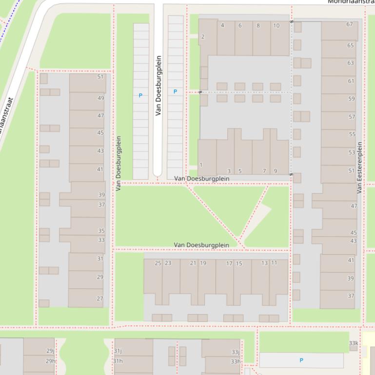 Kaart van het van Doesburgplein.