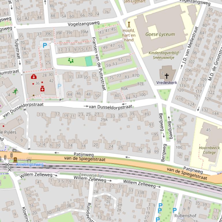 Kaart van de van Dusseldorpstraat.