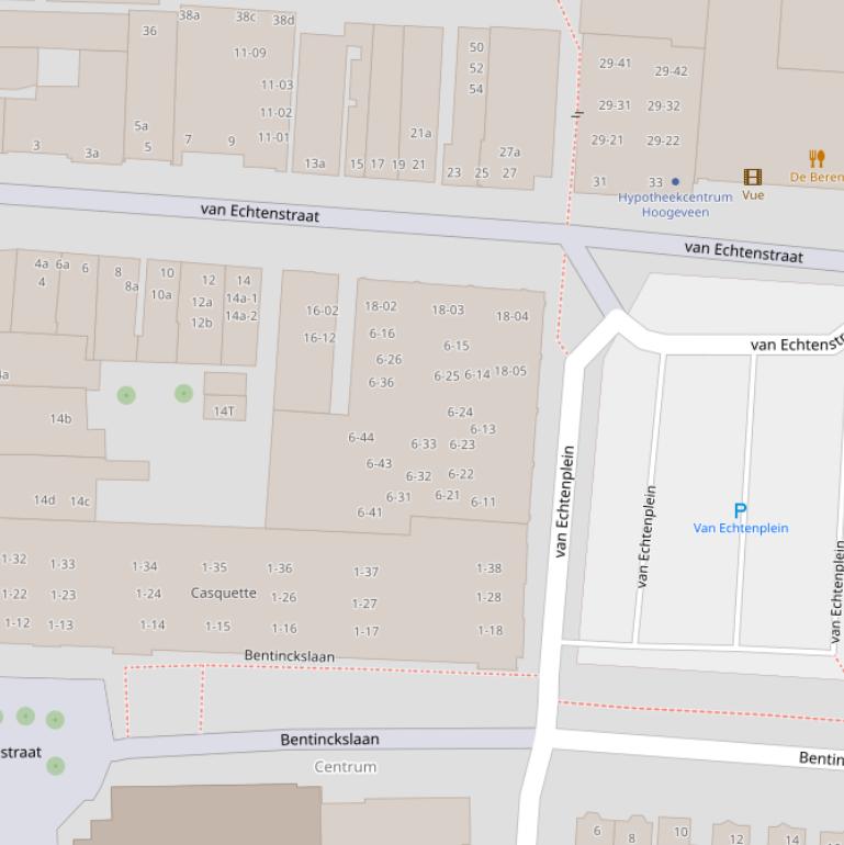 Kaart van het van Echtenplein.