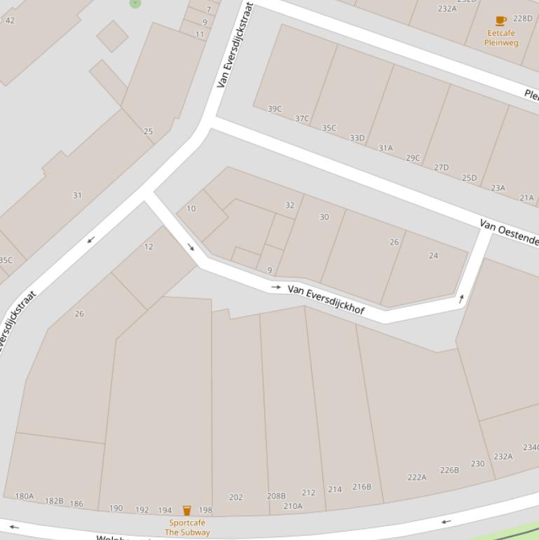 Kaart van de Van Eversdijckhof.