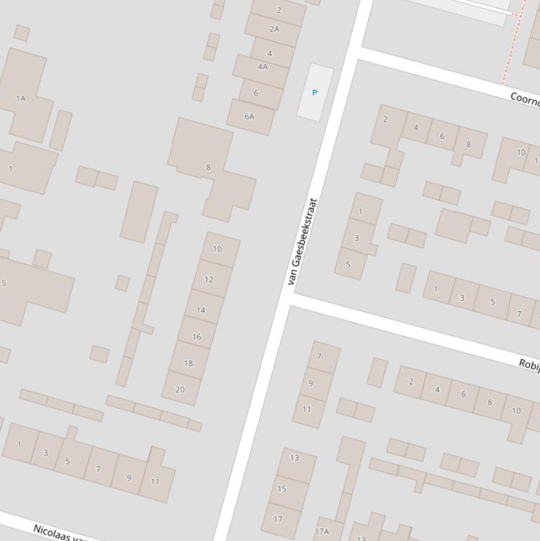 Kaart van de van Gaesbeekstraat.