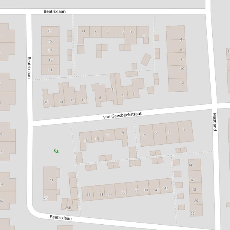 Kaart van de van Gaesbeekstraat.