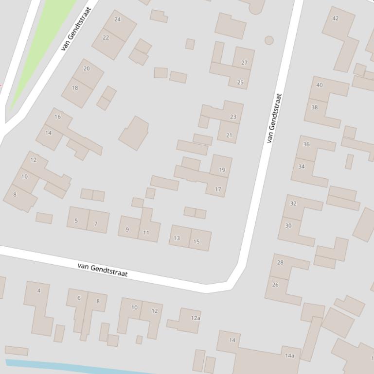 Kaart van de van Gendtstraat.