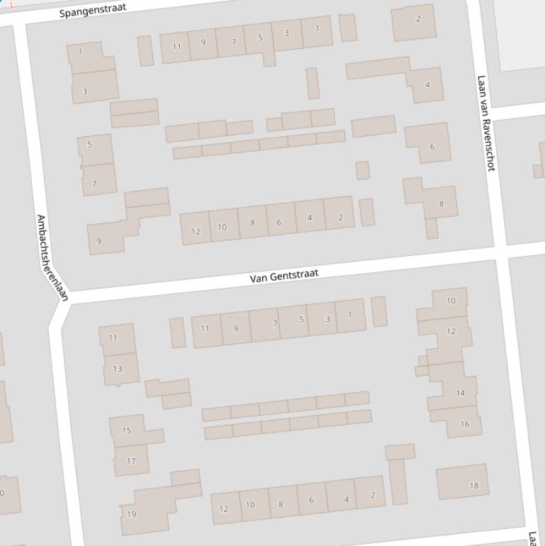 Kaart van de van Gentstraat.