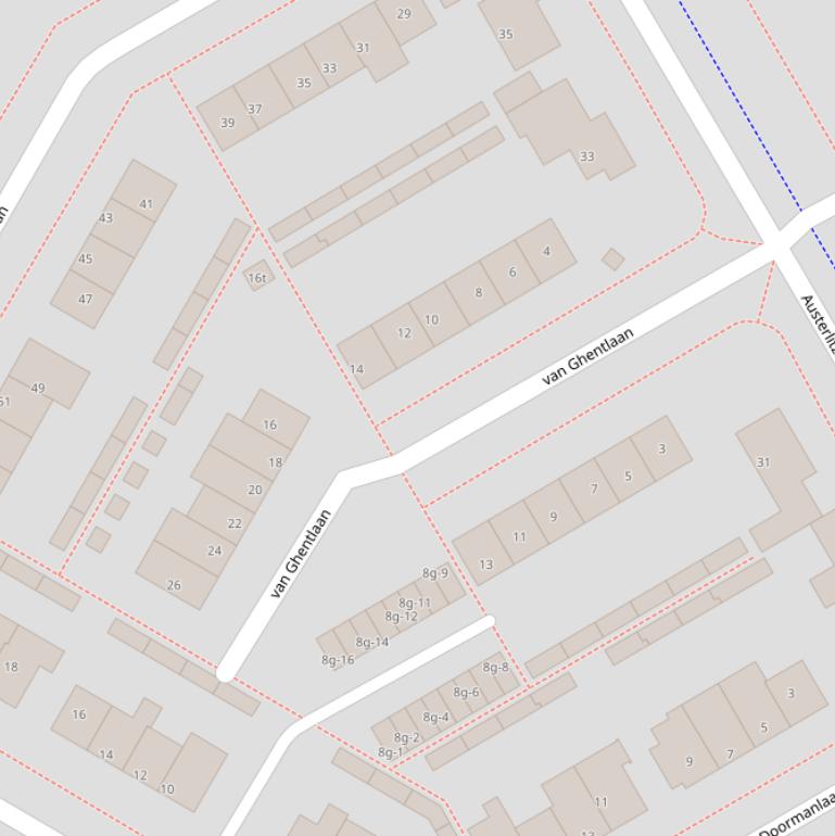 Kaart van de van Ghentlaan.