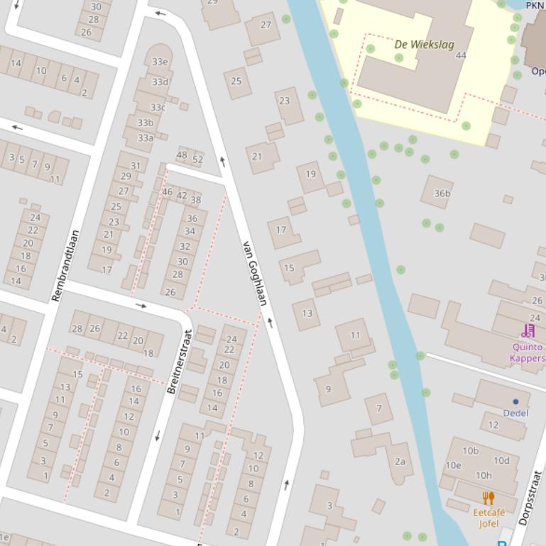 Kaart van de van Goghlaan.