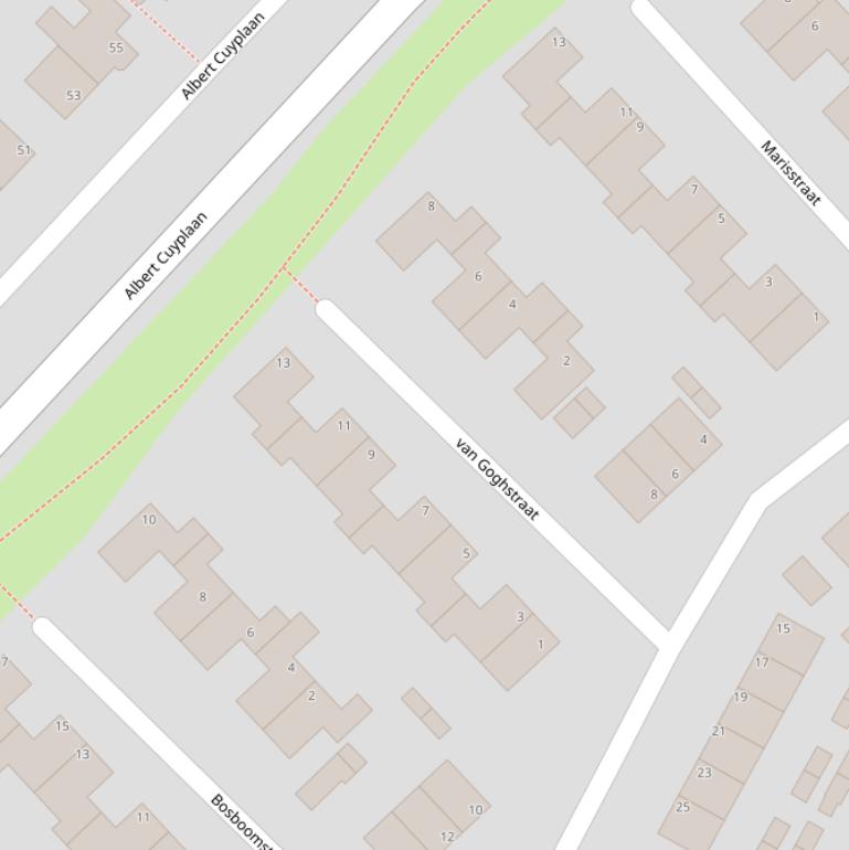 Kaart van de van Goghstraat.