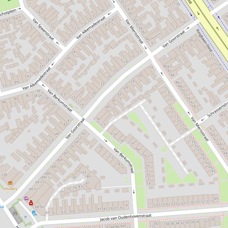 Kaart van de Van Goorstraat.