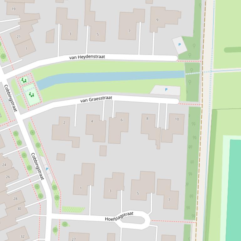 Kaart van de van Graesstraat.