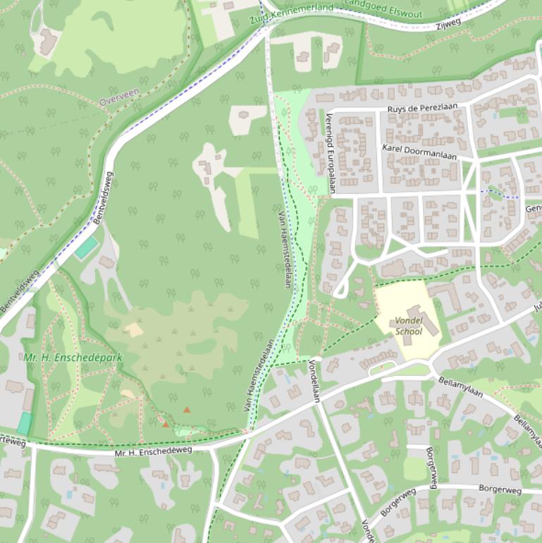 Kaart van de Van Haemstedelaan.