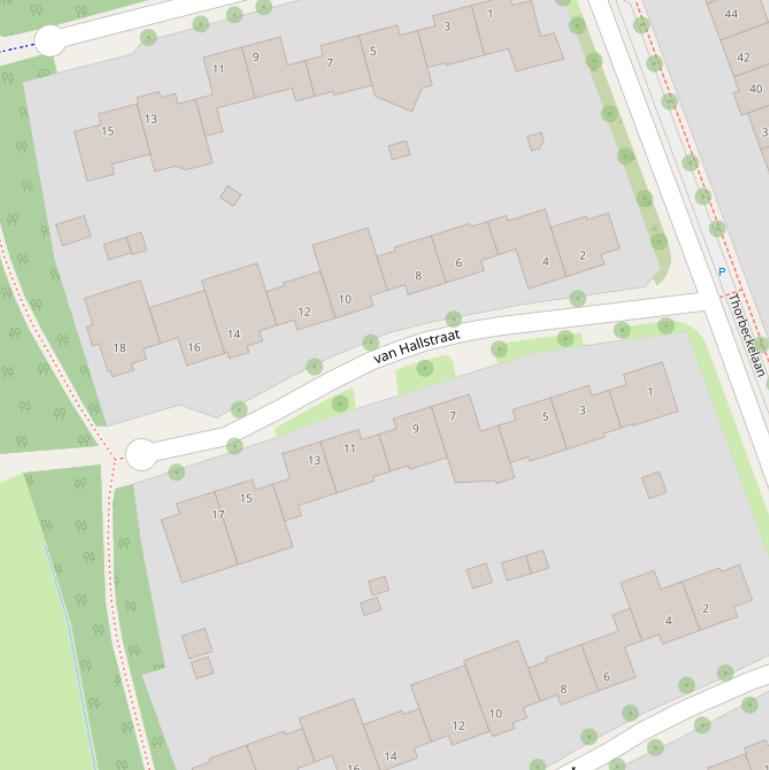 Kaart van de van Hallstraat.