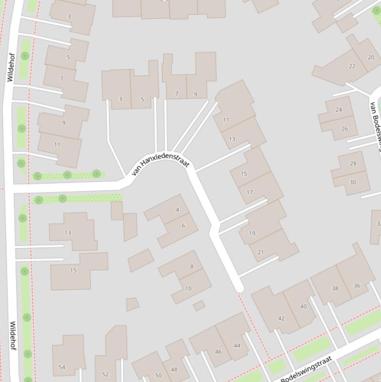 Kaart van de van Hanxledenstraat.