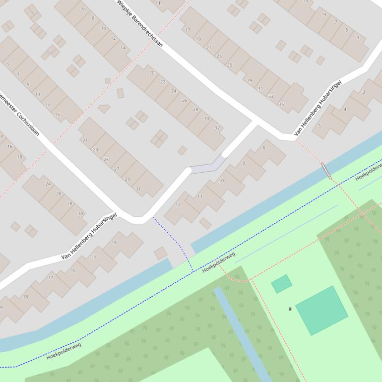 Kaart van de Van Hellenberg Hubarsingel.