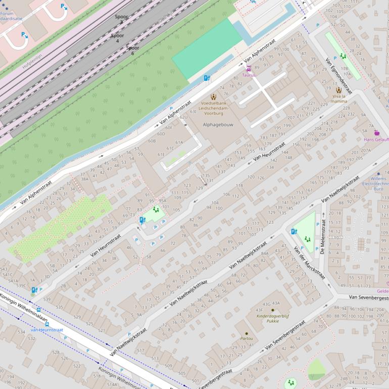 Kaart van de van Heurnstraat.