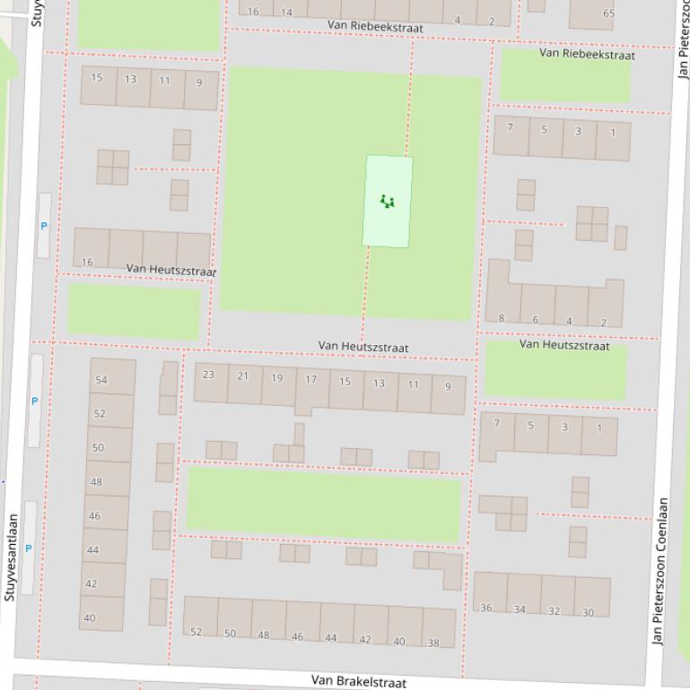 Kaart van de Van Heutszstraat.