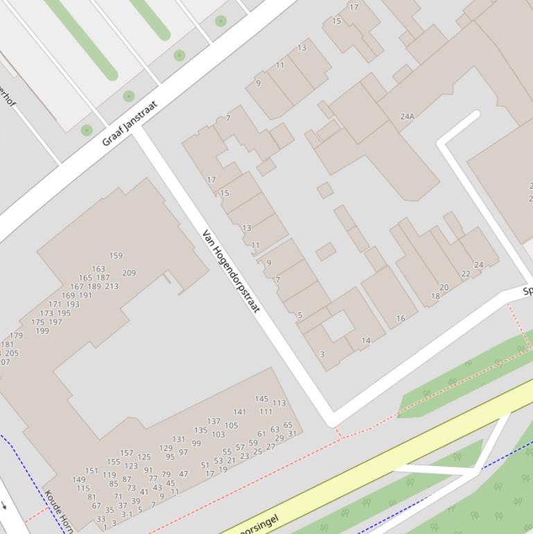 Kaart van de van Hogendorpstraat.