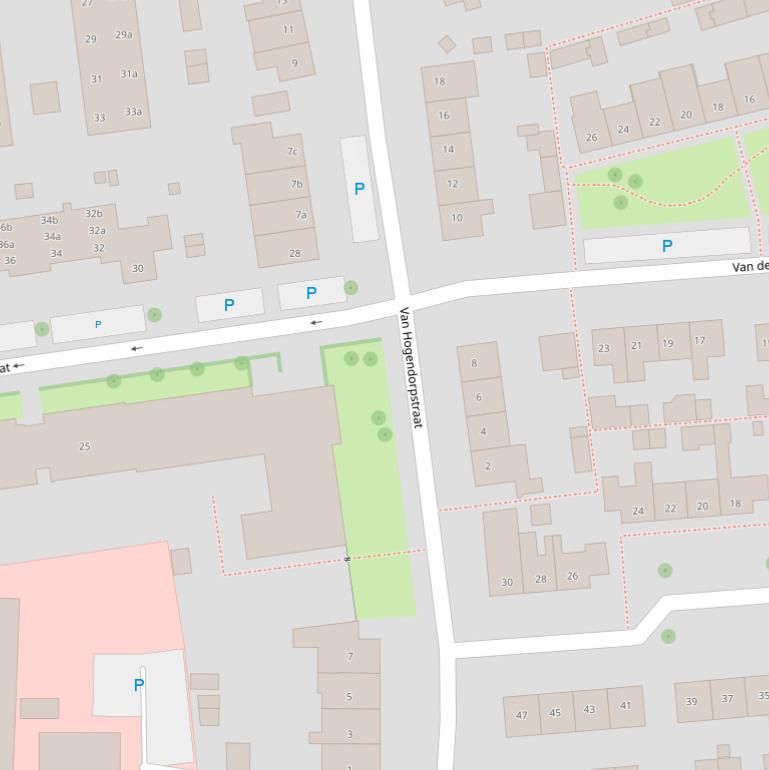 Kaart van de Van Hogendorpstraat.