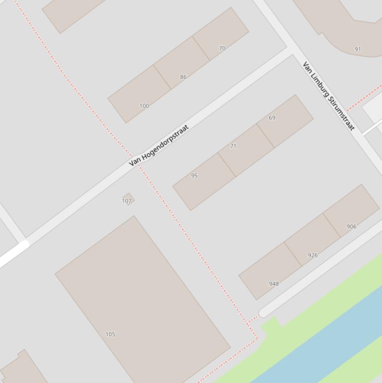 Kaart van de Van Hogendorpstraat.