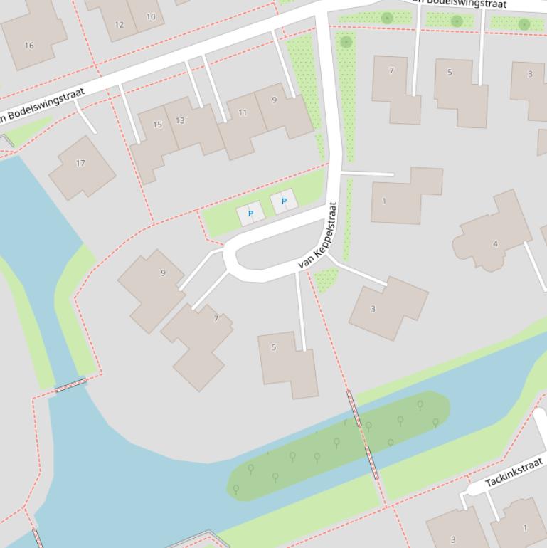 Kaart van de van Keppelstraat.