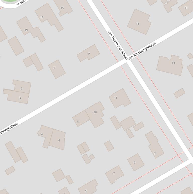 Kaart van de van Kinsbergenlaan.
