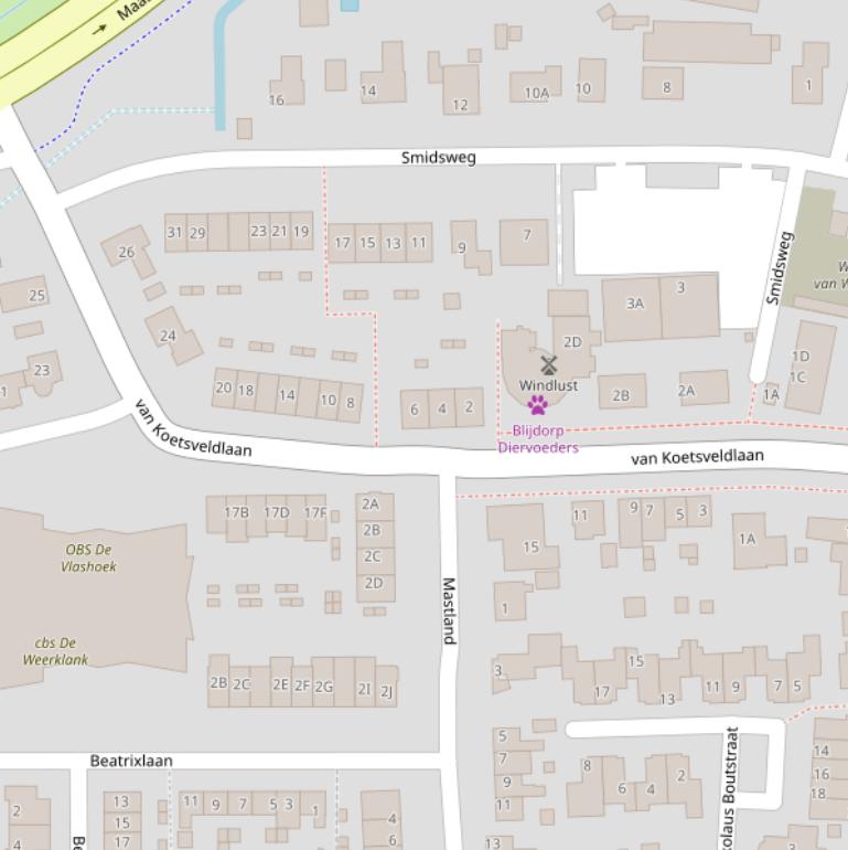 Kaart van de van Koetsveldlaan.