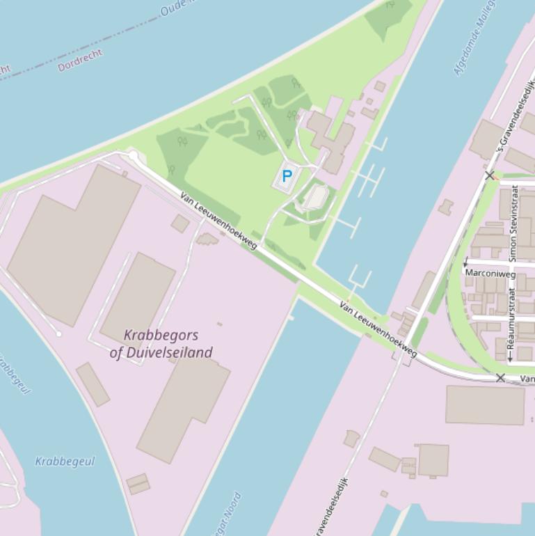 Kaart van de Van Leeuwenhoekweg.