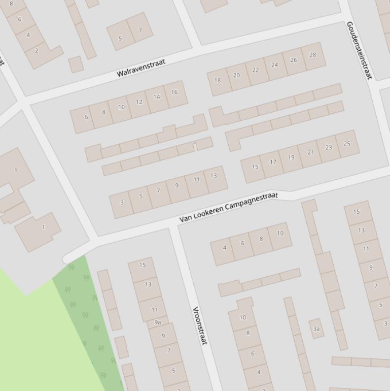 Kaart van  Van Lookeren Campagnestraat.