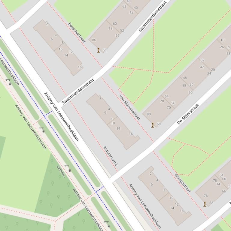 Kaart van de van Marumstraat.