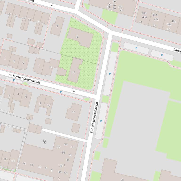 Kaart van de Van Neercasselstraat.