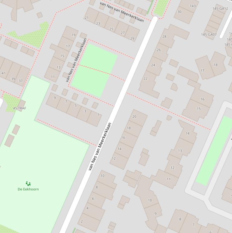 Kaart van de van Nes van Meerkerklaan.